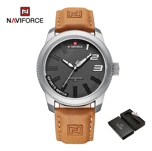 Reloj Naviforce Original Para Hombre, Reloj Casual De Cuero