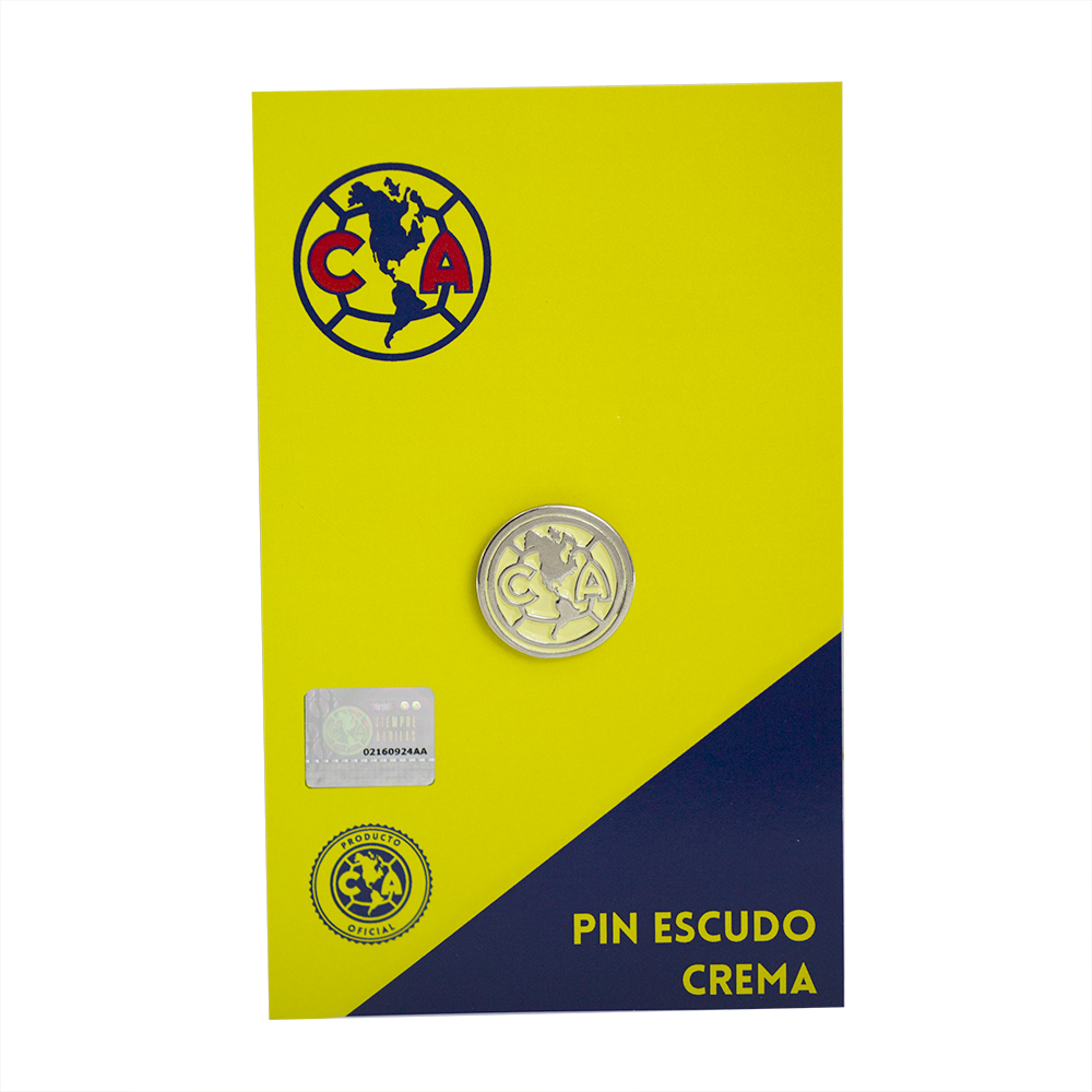 Pin Escudo Club América Color Dorado y Crema.