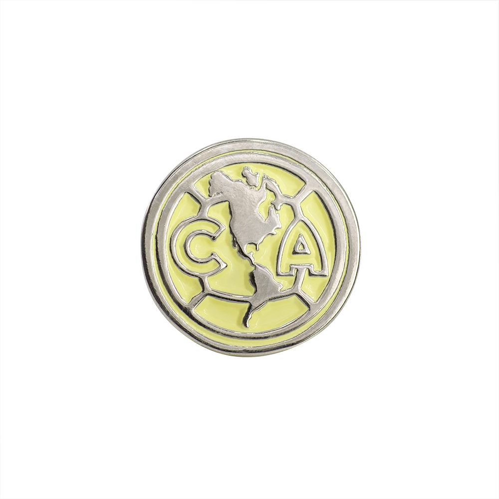 Pin Escudo Club América Color Dorado y Crema.