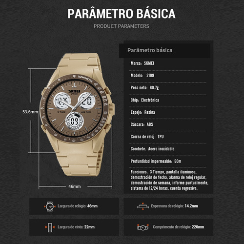 Reloj Elegante Hombre Skmei 2109 Relojes Deportivo Caballero