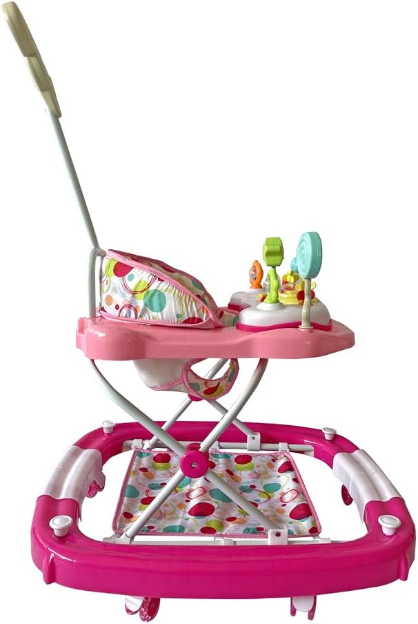 Andadera Mecedora Con Bastón D´bebé 2 En 1 Rocking Pop Rosa