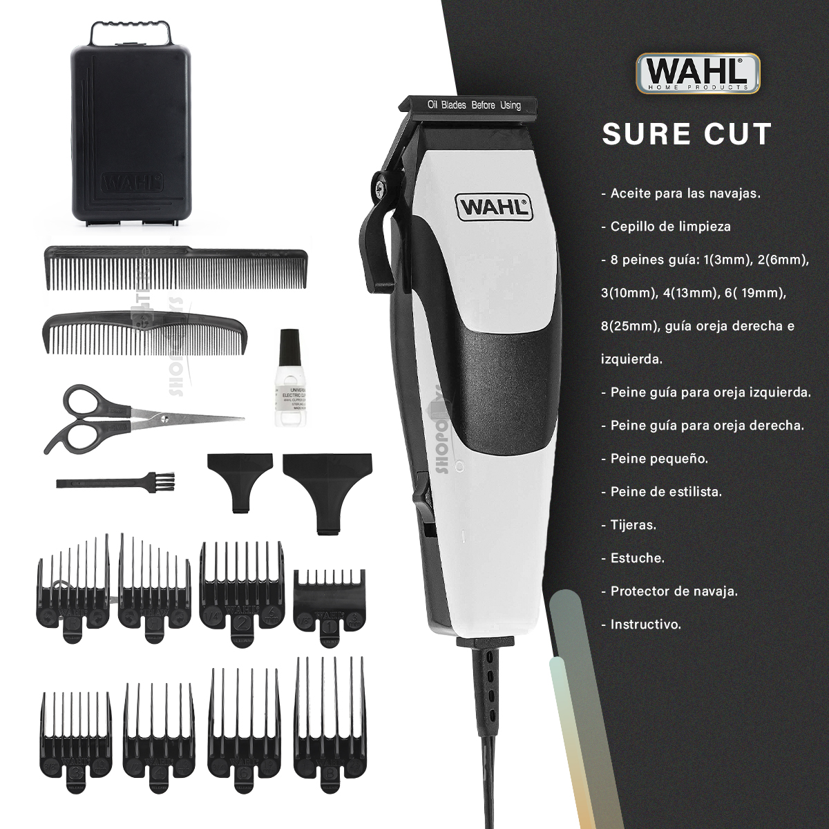 Kit Cortadora De Cabello Sure Cut Wahl Semiprofesional