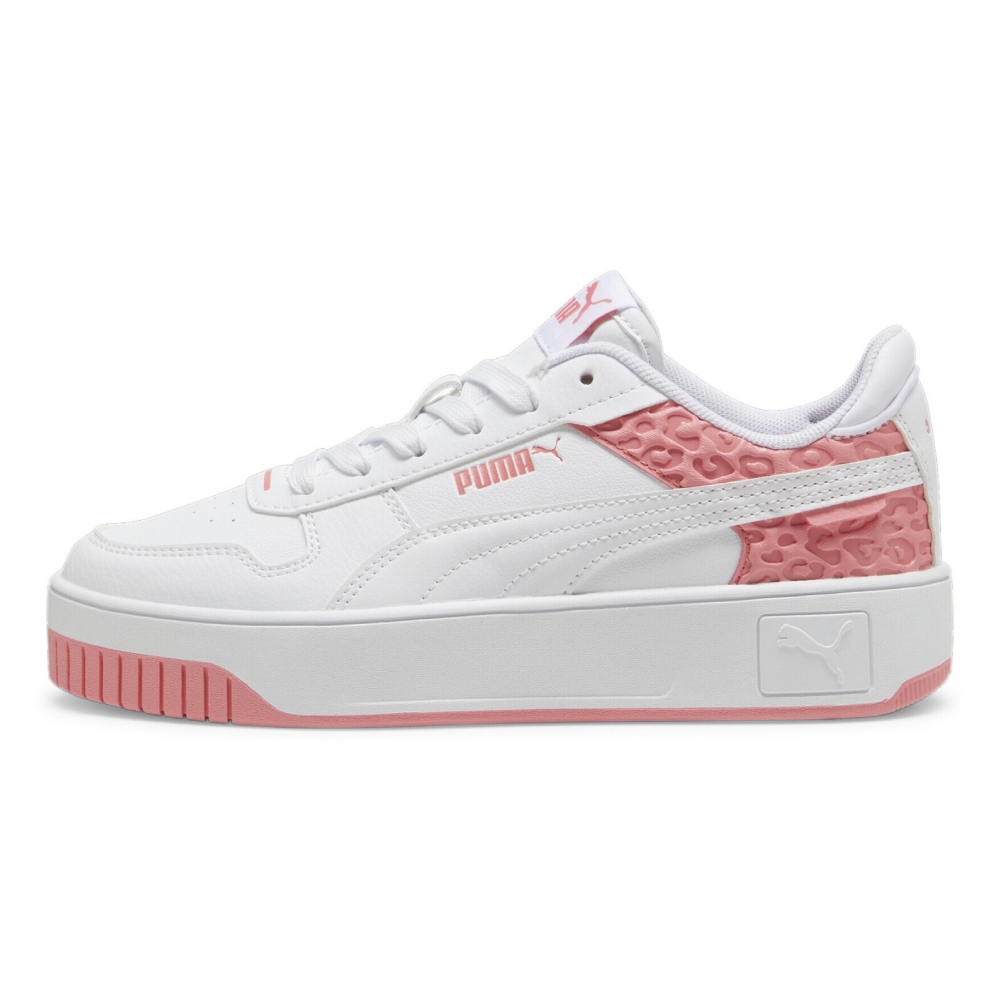 Tenis Casual Puma Carina Street Wild Jr Blanco/rosa De Mujer 395587 01.