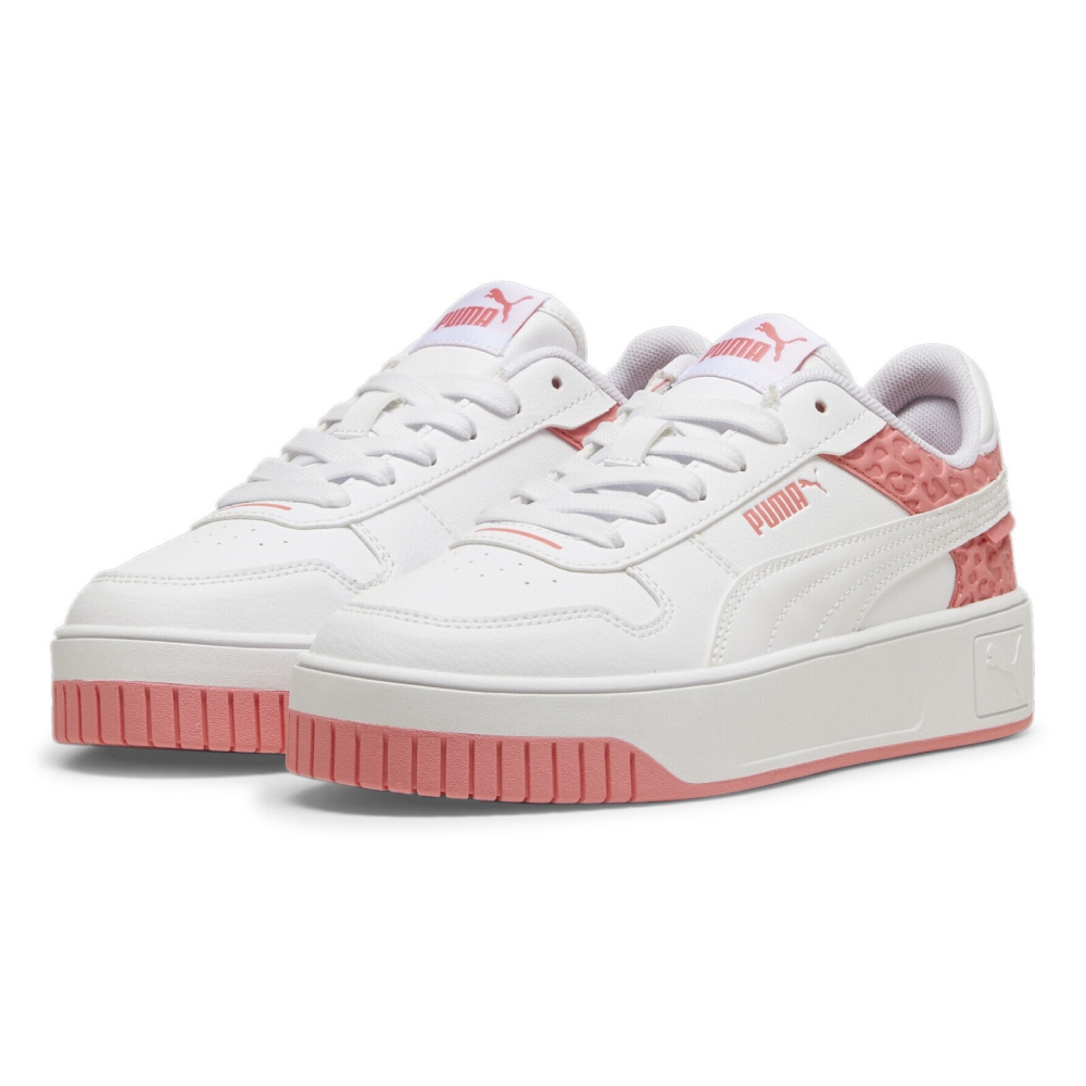 Tenis Casual Puma Carina Street Wild Jr Blanco/rosa De Mujer 395587 01.