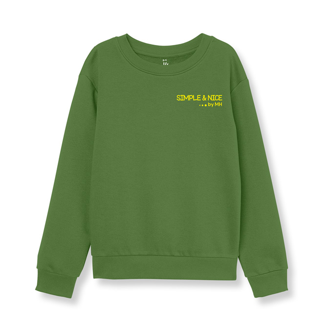 Sudadera Cuello Redondo Verde Militar - Million Hands .