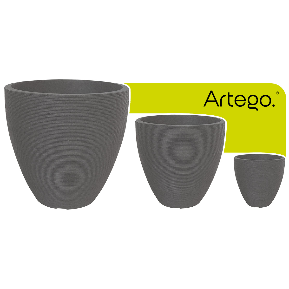 Macetas modernas set de 3 piezas BIG SIZE para exteriores grande ESPIRAL de Polietileno ultra ligera Artego Japi