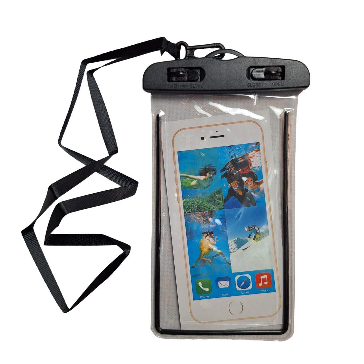 Funda Protectora Impermeable Color Negro Contra Agua Celular Universal