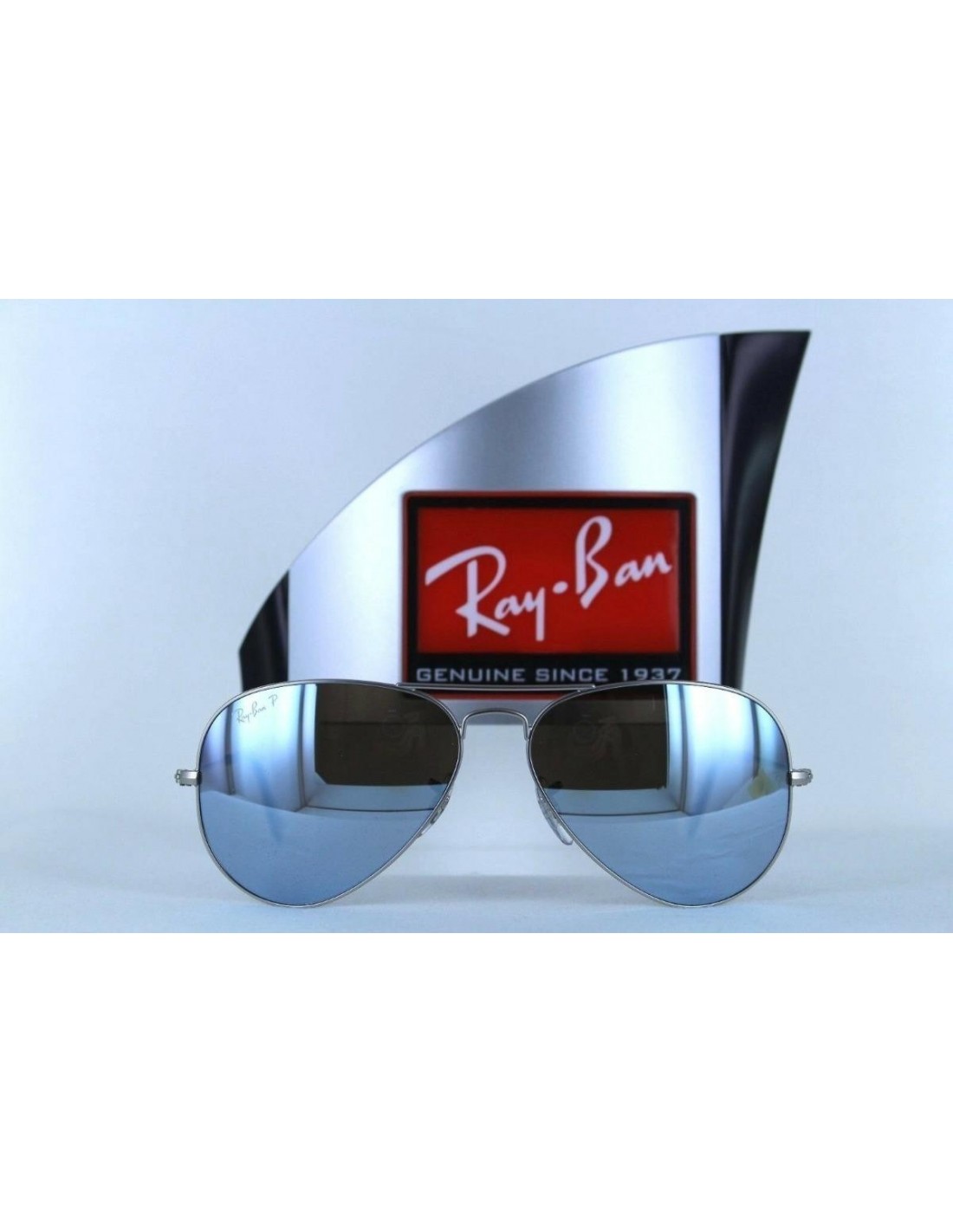 Lentes de sol Ray Ban Rb3025 019/w3 Aviador Polarizado Plata Espejo Gota