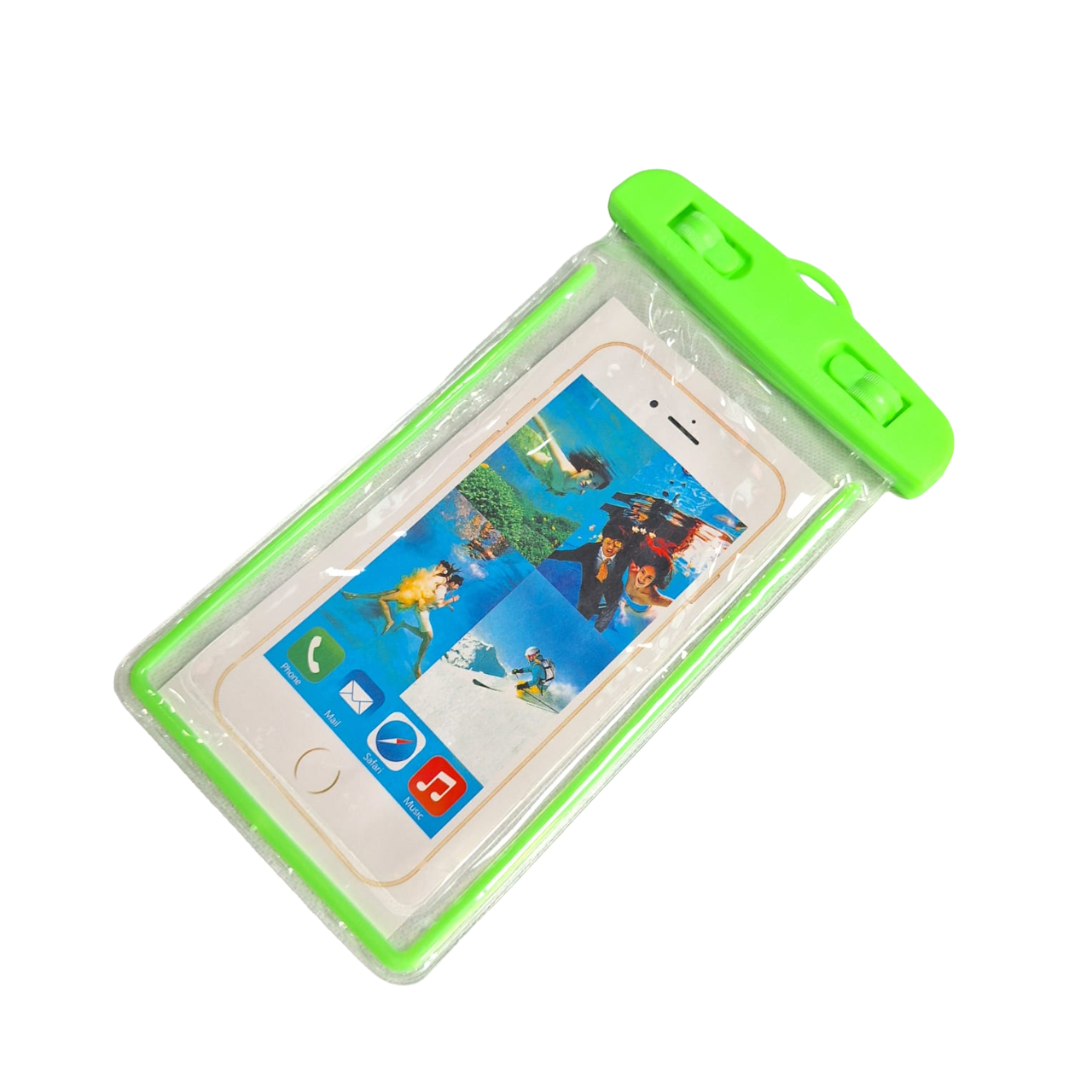 Funda Protectora Impermeable Color Verde Contra Agua Celular Universal