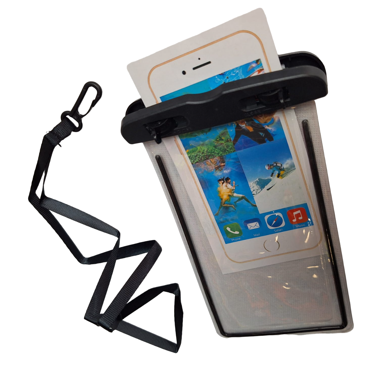 Funda Protectora Impermeable Color Negro Contra Agua Celular Universal