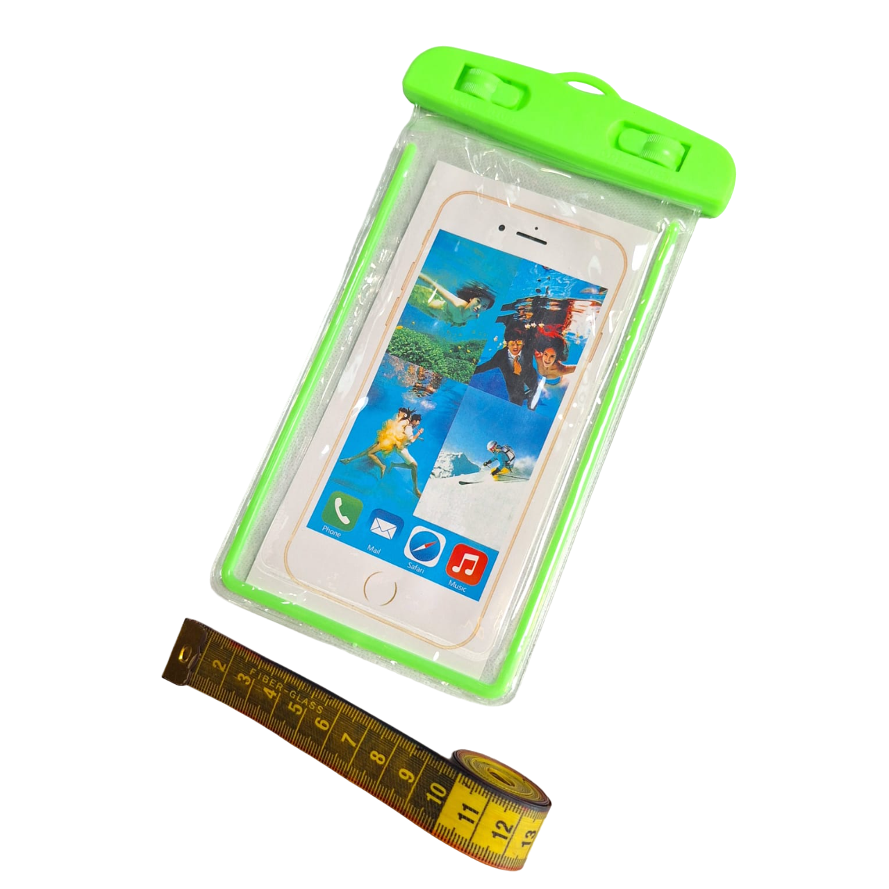 Funda Protectora Impermeable Color Verde Contra Agua Celular Universal