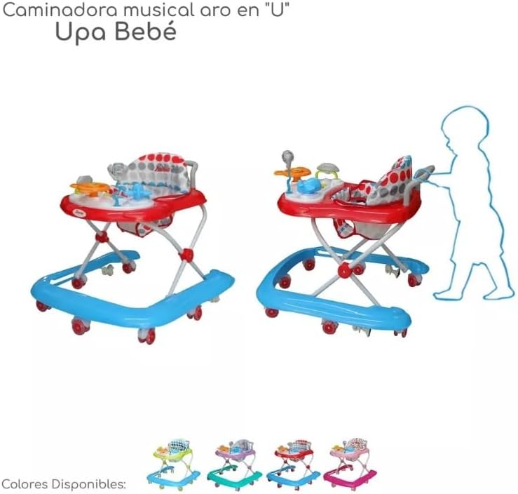 Andadera Caminadora D'bebé Upa Bebe Roja Con Aro En U.