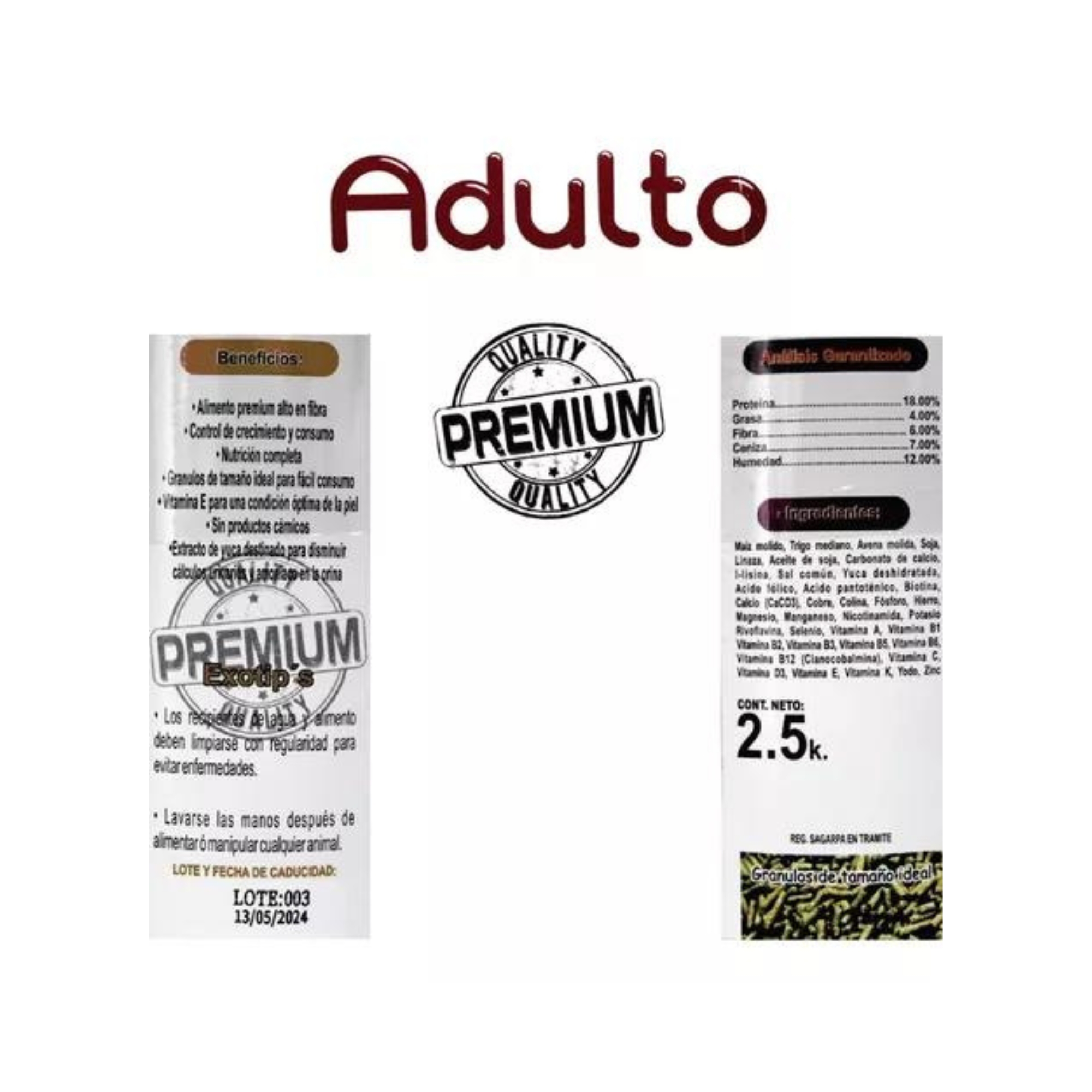 Alimento mini pig adulto exotic's 2.5 kg