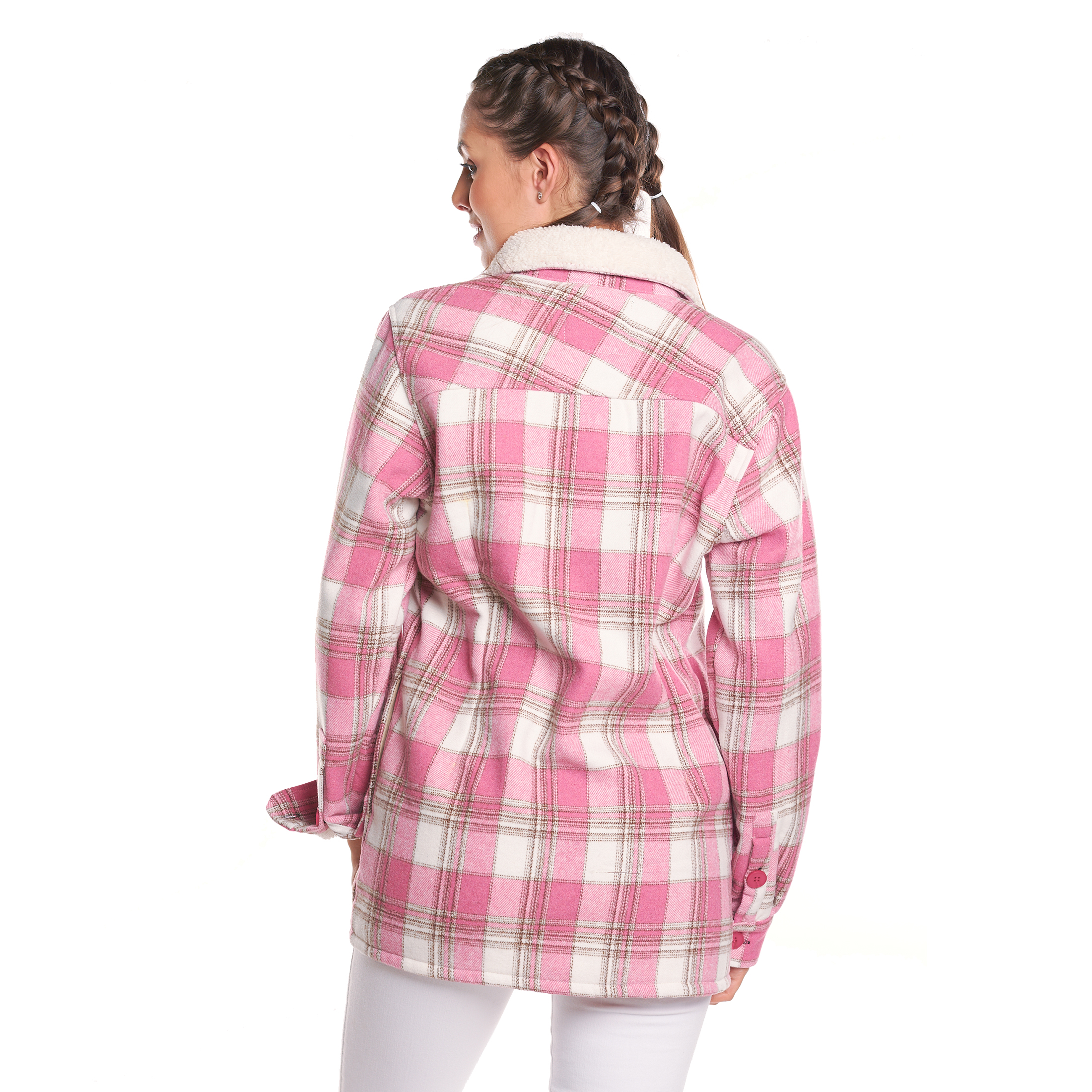 Chamarra a cuadros sobrecamisa Mujer