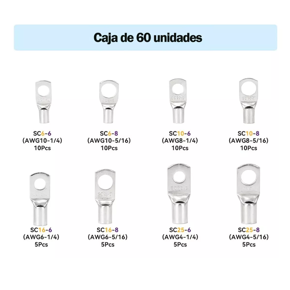 Kit De 60 Terminales De Alicates Para Crimpar Cables