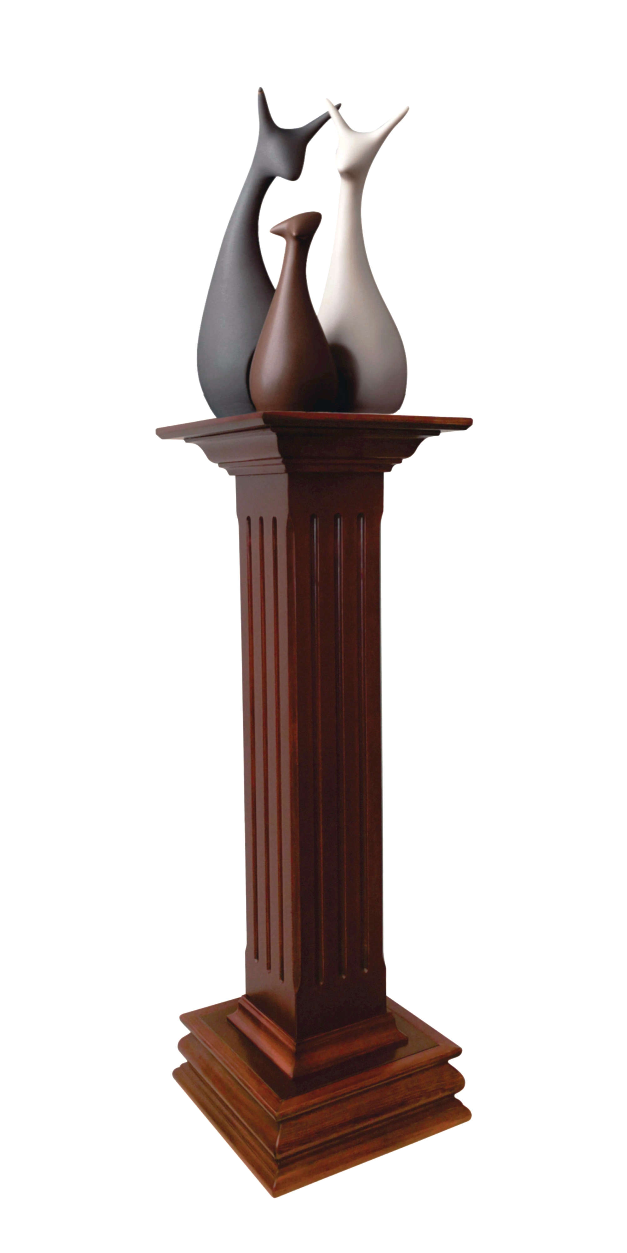Pedestal de Madera Exhibidor para Adornos Modelo Rayas.