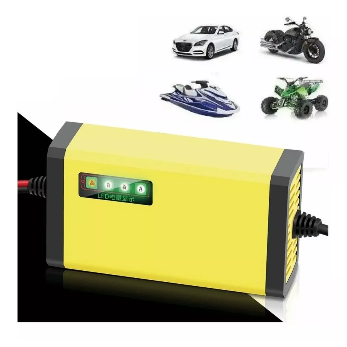 Cargador De Baterías Automotriz Automático Amarillo