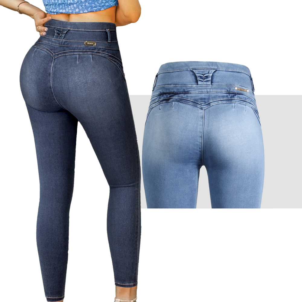 Jean Pantalon Colombiano Levanta Pompa Skinny ANGELES A Praga Jeans PGAC-06.