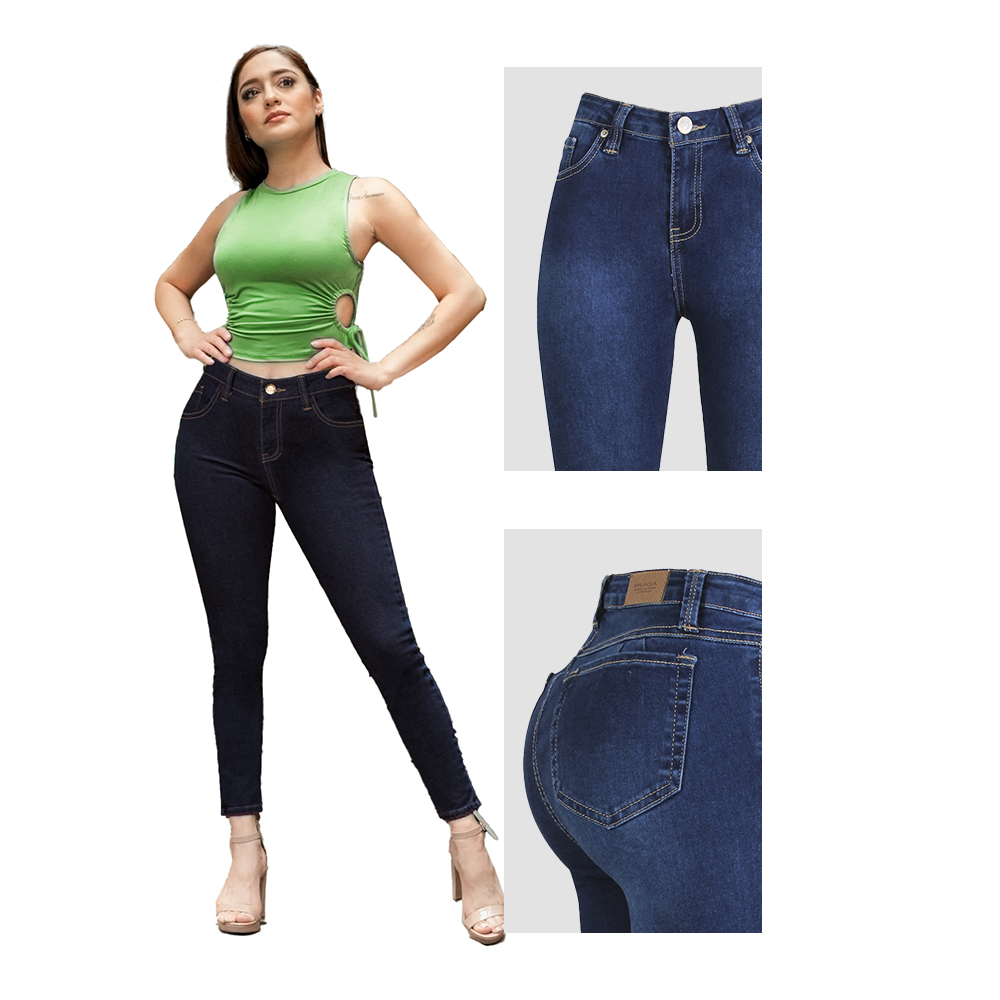 Jean Pantalon Colombiano Levanta Pompa Skinny LULA Praga Jeans PGAB-60.