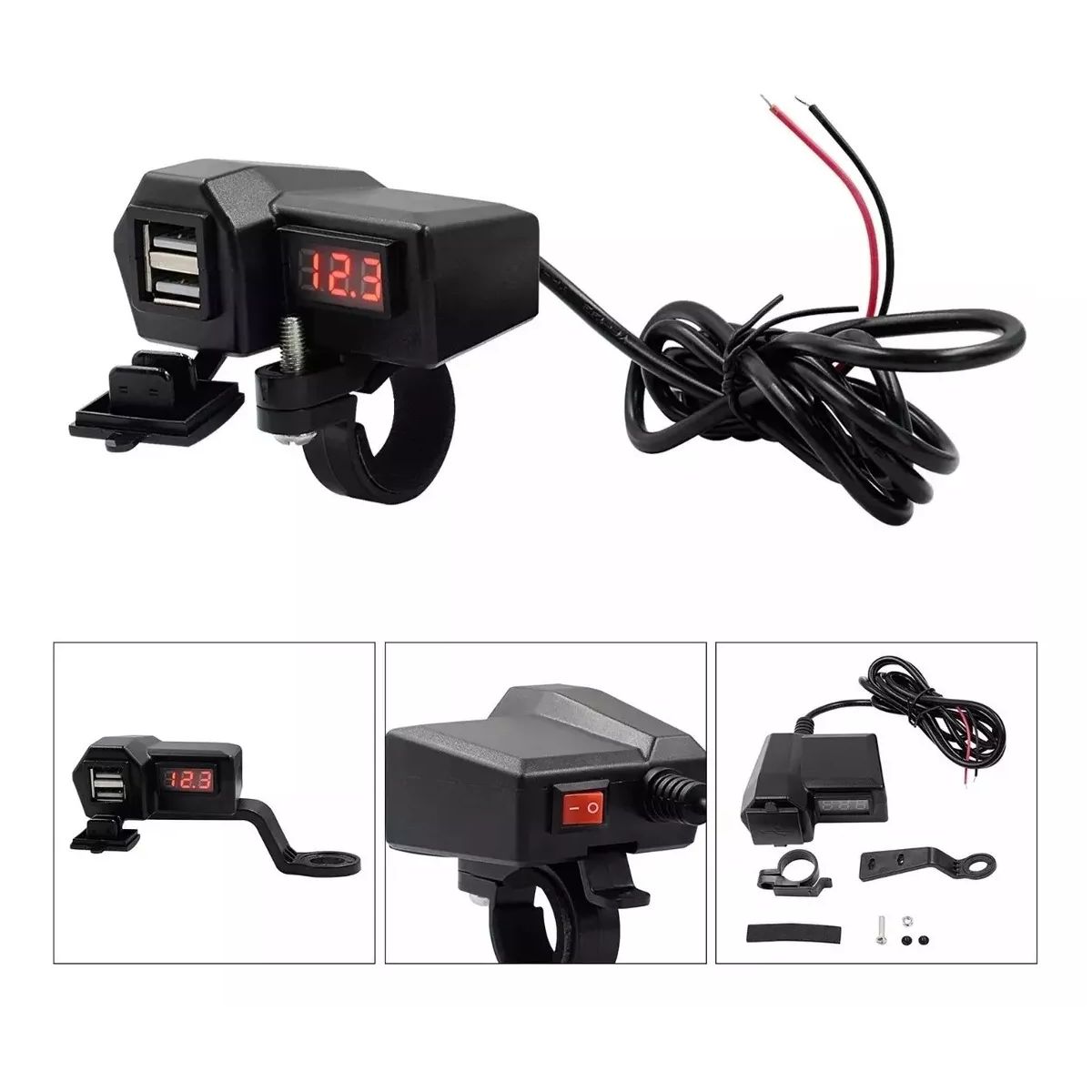 Cargador De Celular Usb Con Pantalla De Voltaje Para Moto