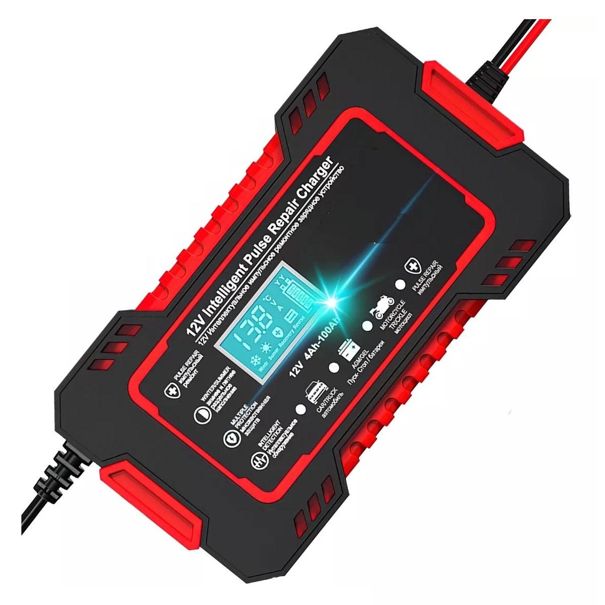 Cargador De Batería De Coche Y Moto Portátil, Arrancador 12v