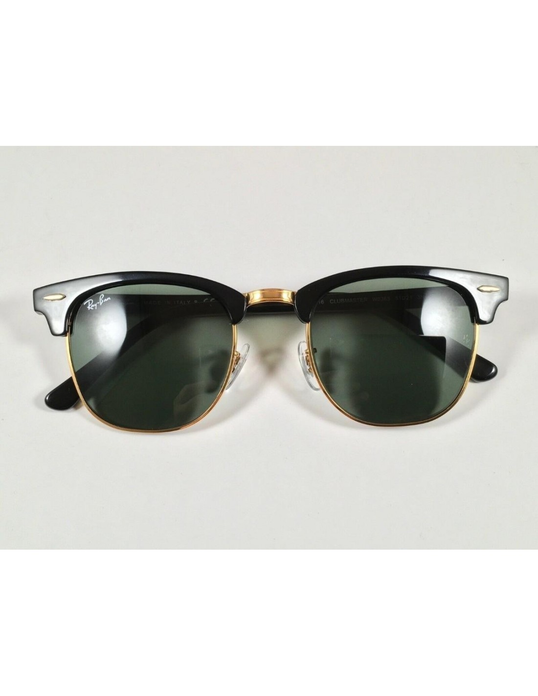 Lentes de sol Ray Ban Rb3016 W0365 Clubmaster Negro G-15 Dorado Original
