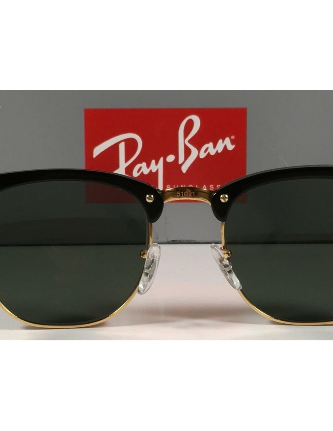 Lentes de sol Ray Ban Rb3016 W0365 Clubmaster Negro G-15 Dorado Original