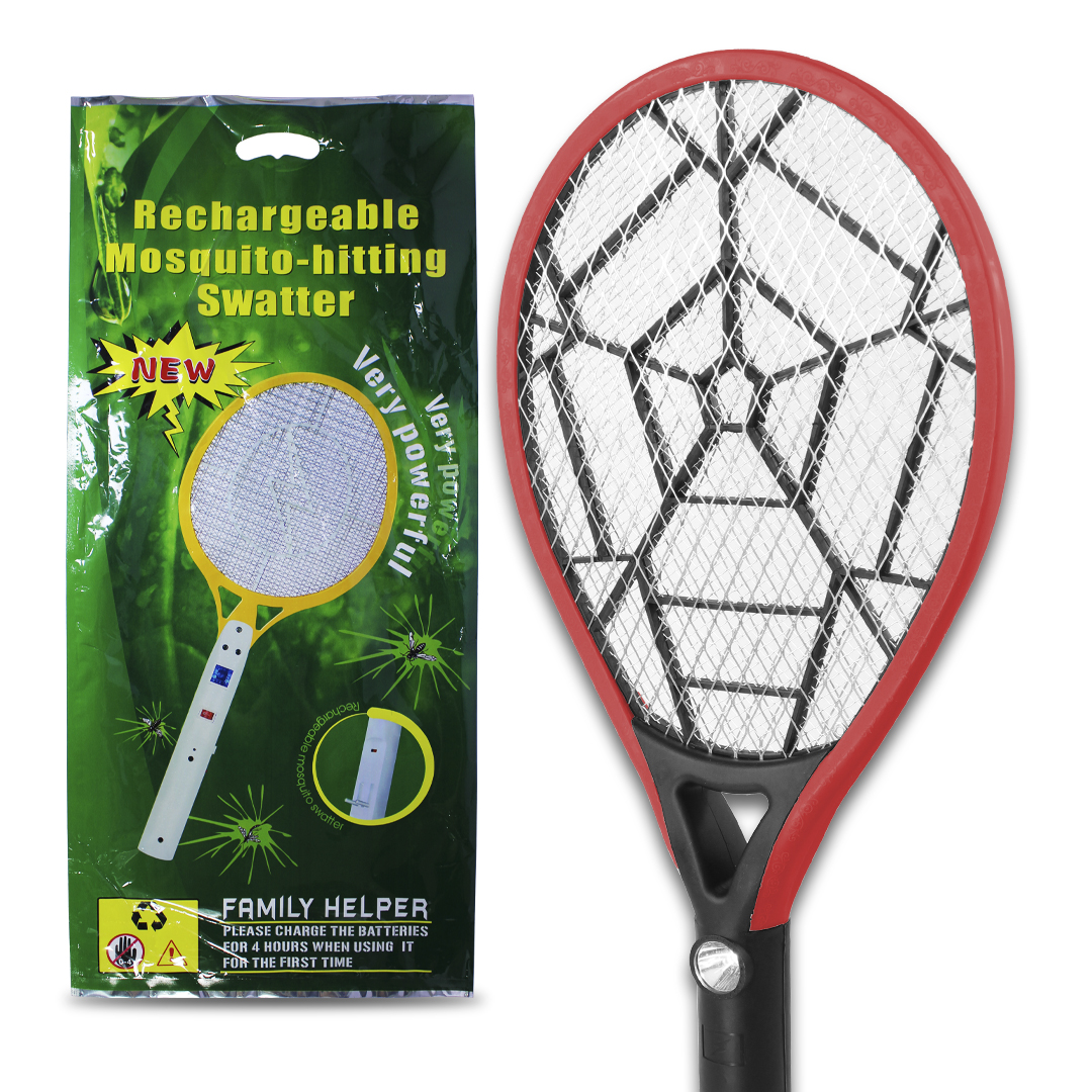Raqueta Electrica Recargable Mata Insectos Con Linterna