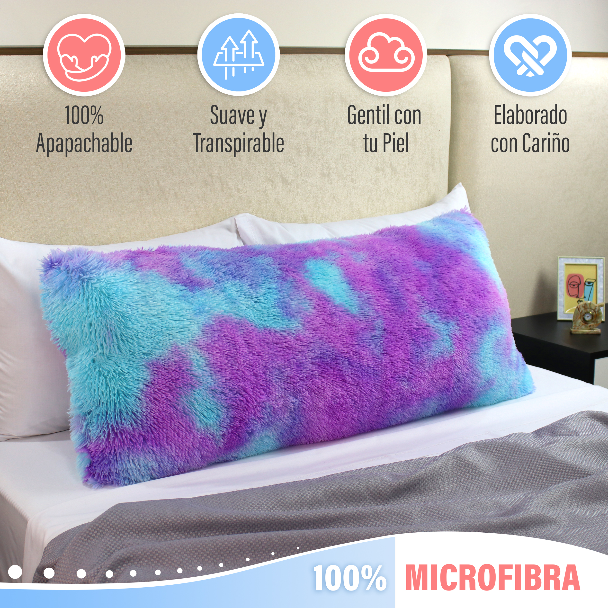 Almohada Abrazable sullivan, Extra Larga Cómoda Super suave.