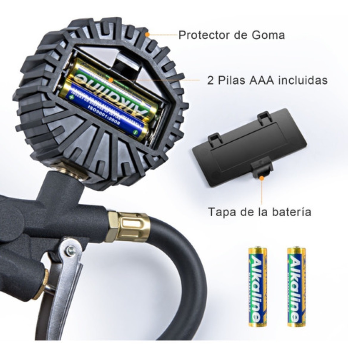 Inflador De Neumáticos Digital Astroai Con Manómetro