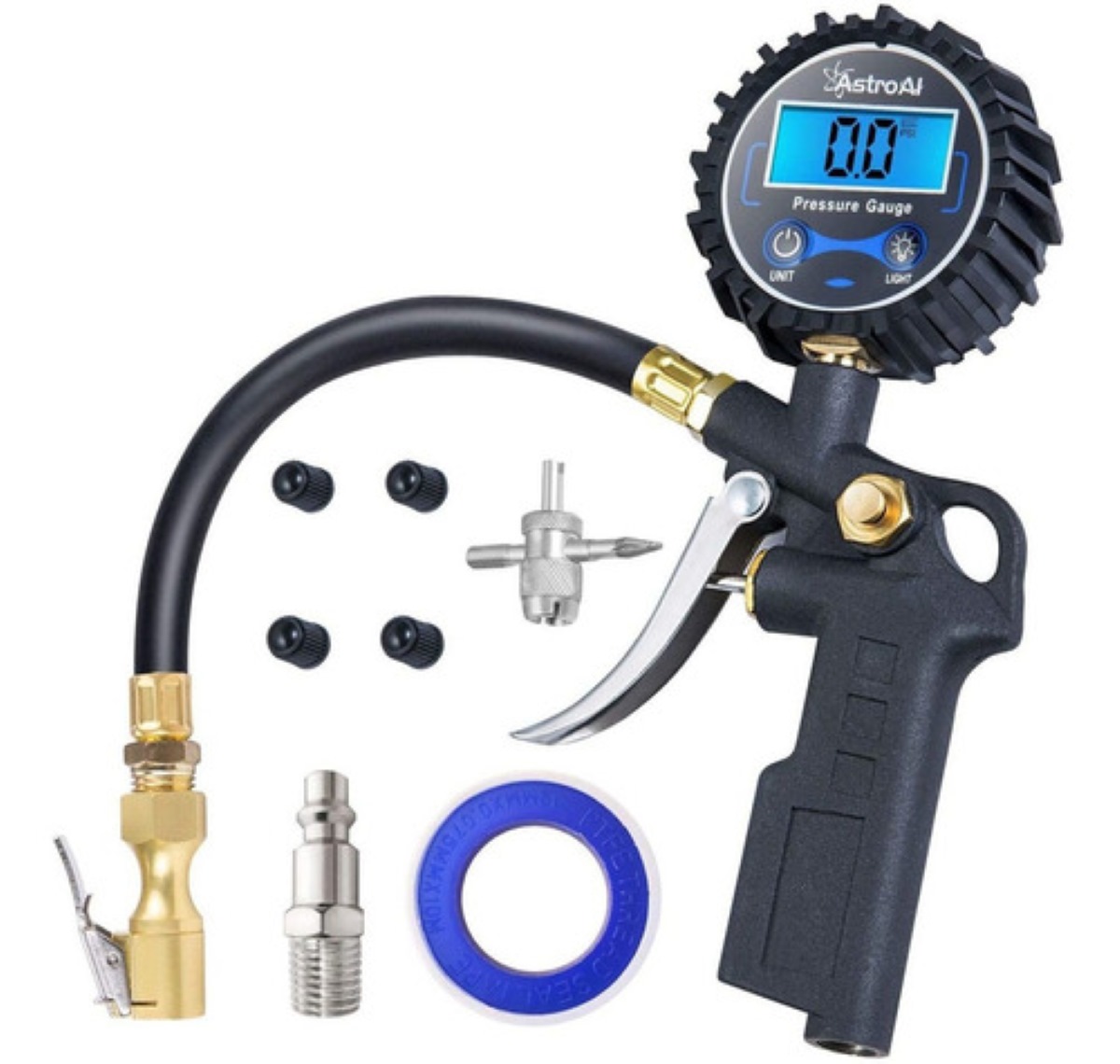 Inflador De Neumáticos Digital Astroai Con Manómetro