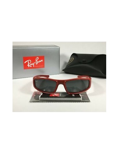 Lentes de sol Ray Ban Rb4335 6487/87 Rectangular Acetato Rojo Negro