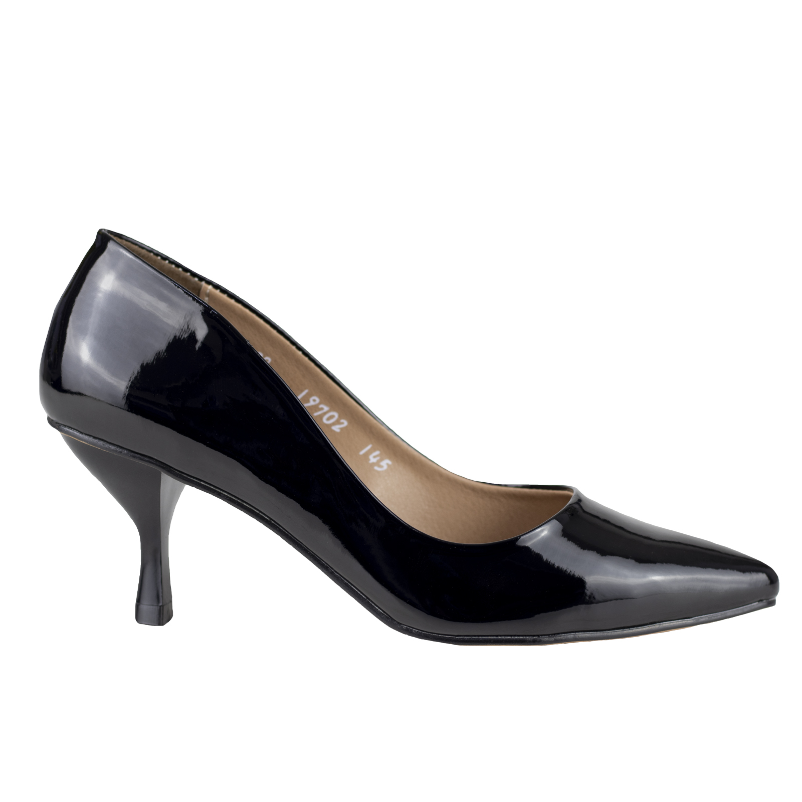 Zapatilla Negra Charol Mujer Salamandra Clasica 19702 Confor.