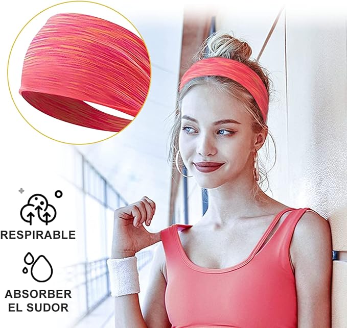 Cinta Pelo Mujer Pack De 6 Diademas Deportivas - Absorbe Sudor, Ideal Para Y Y Running Diadema Mujer Headbands Para Gimnasio Unisex