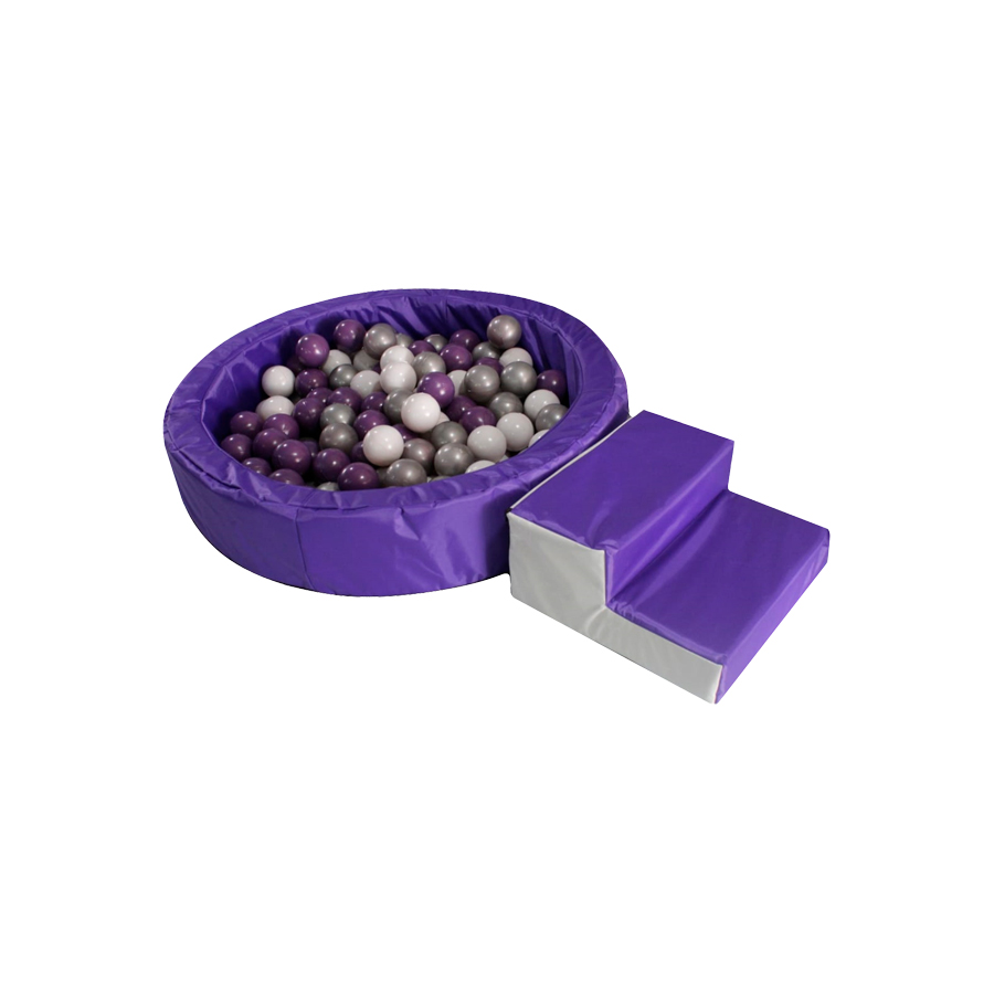 Alberca De Pelotas Con Rampa Y Escalera + 50 PELOTAS DE REGALO Color Morado 