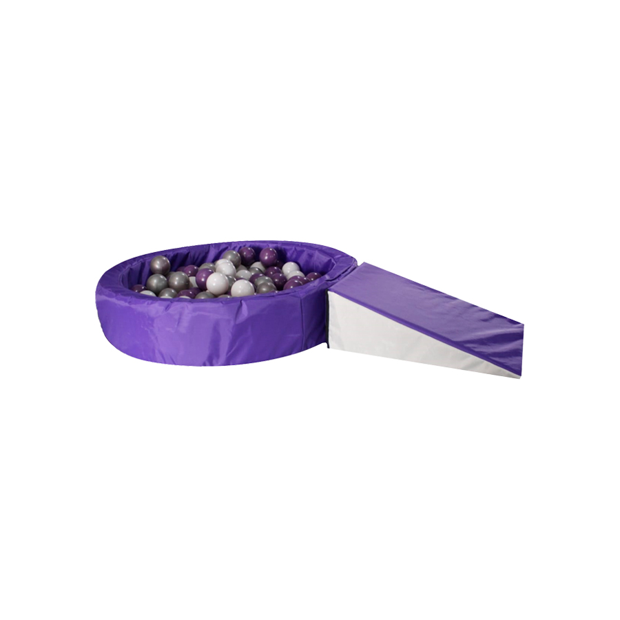 Alberca De Pelotas Con Rampa Y Escalera + 50 PELOTAS DE REGALO Color Morado 