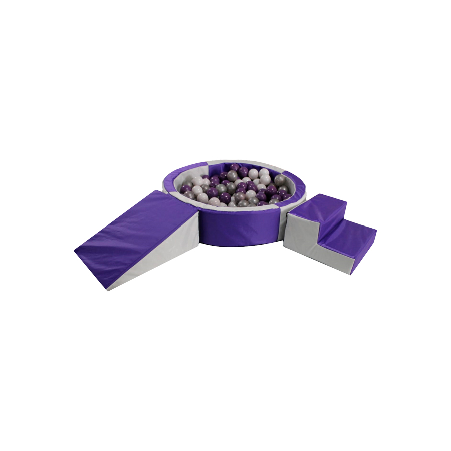 Alberca De Pelotas Con Rampa Y Escalera + 50 PELOTAS DE REGALO Color Morado 