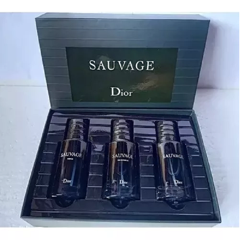 Set De Dior Sauvage de 3 pza de 30 ml  Para Caballero