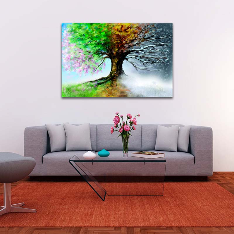 Cuadro Decorativo las Estaciones del Año 120 X 60 cm.