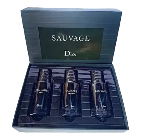 Set De Dior Sauvage de 3 pza de 30 ml  Para Caballero