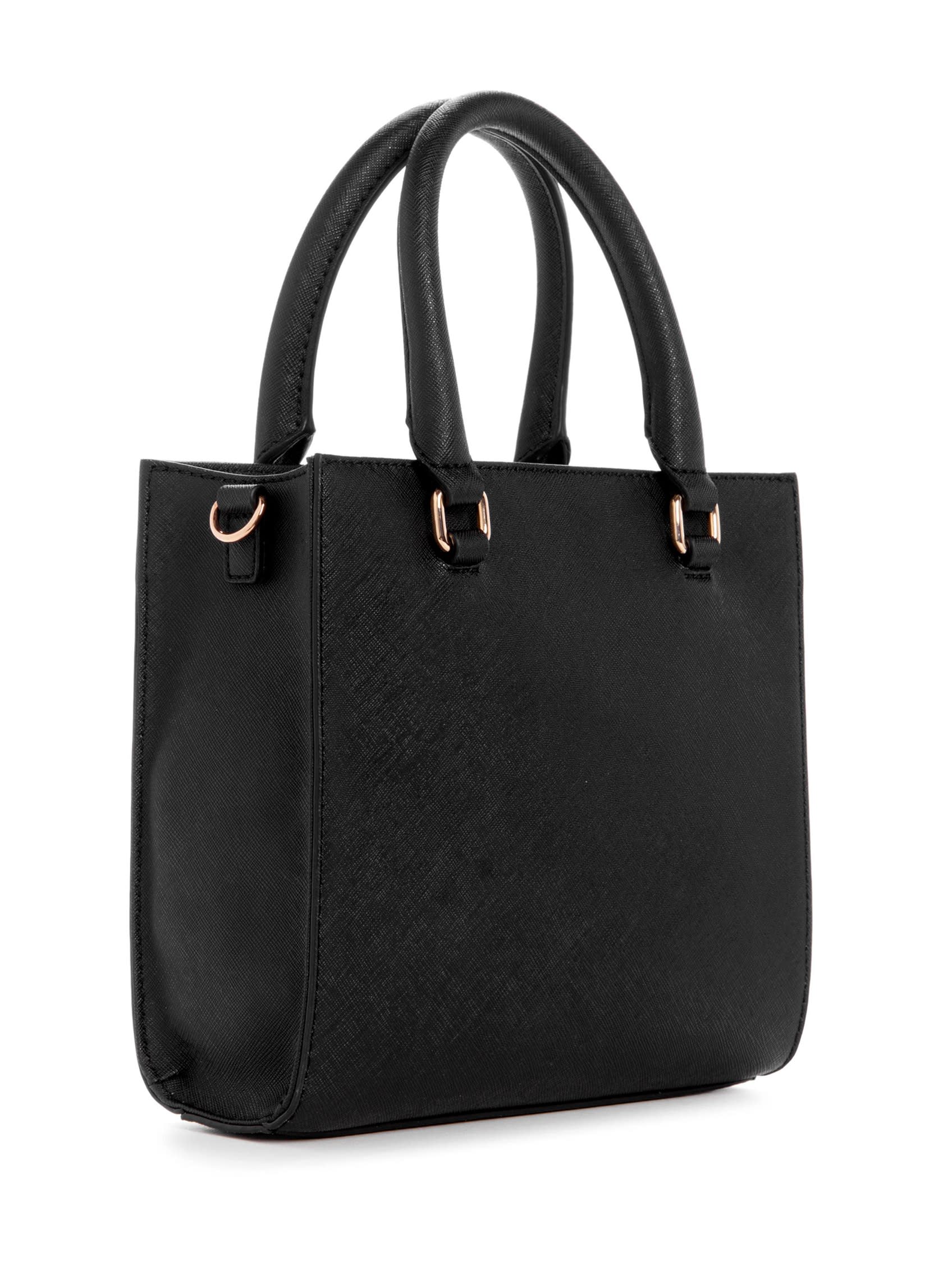 Bolso Satchel Pequeño De Piel Sintética Saffiano Guess Original