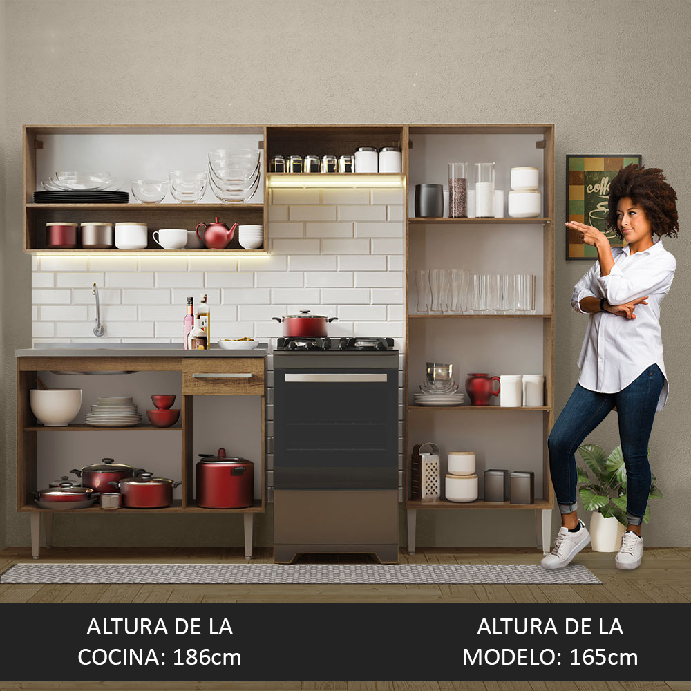 Cocina Integral 229cm Con Tarja Emilly Madesa 10.