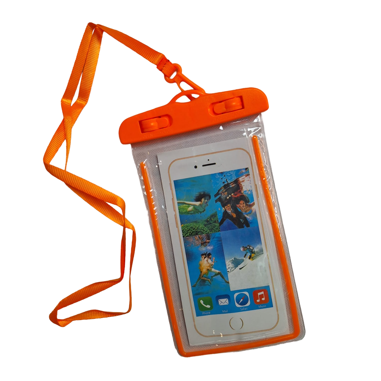 Funda Protectora Impermeable Color Naranja Contra Agua Celular Universal 