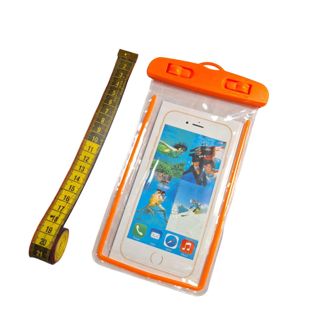 Funda Protectora Impermeable Color Naranja Contra Agua Celular Universal 