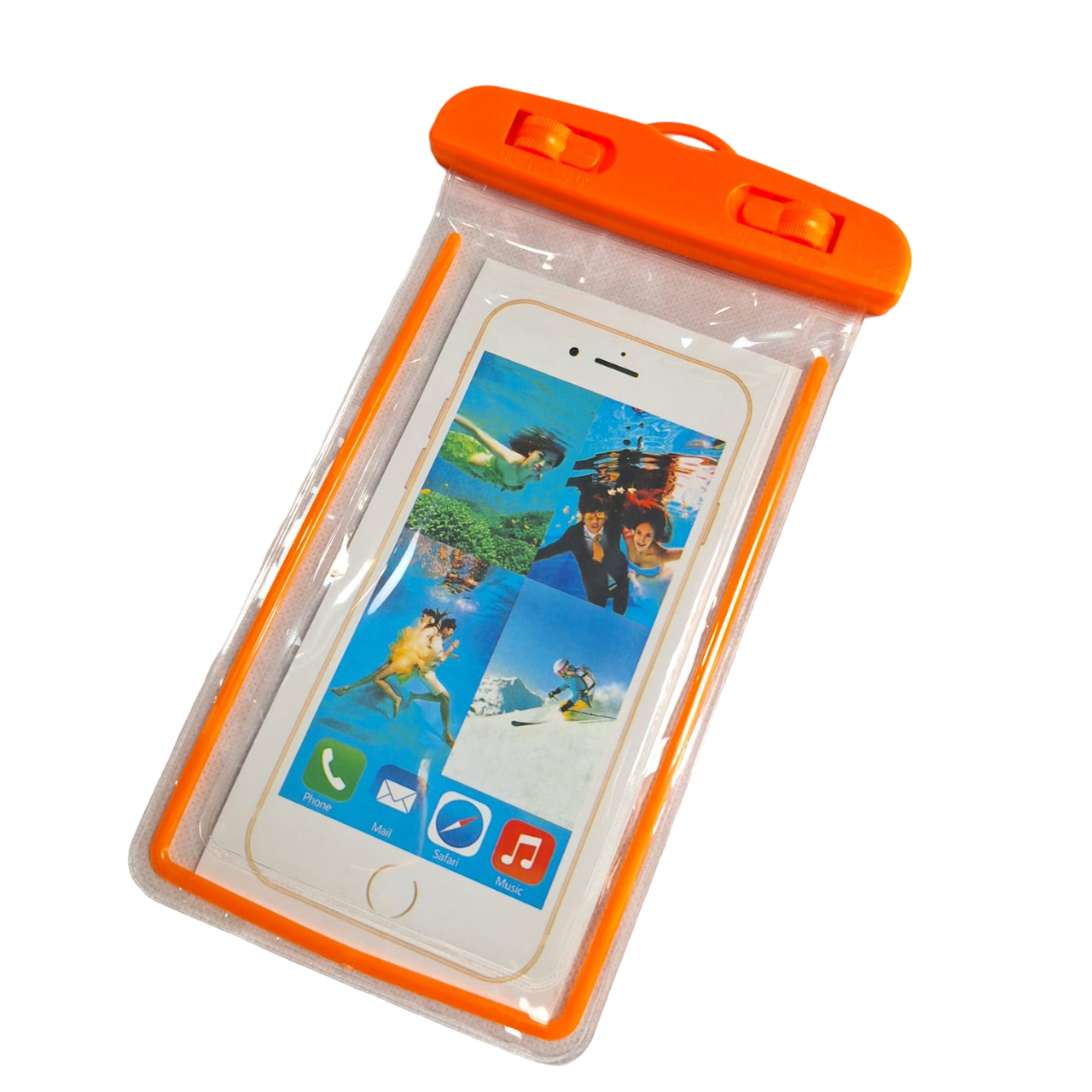 Funda Protectora Impermeable Color Naranja Contra Agua Celular Universal 