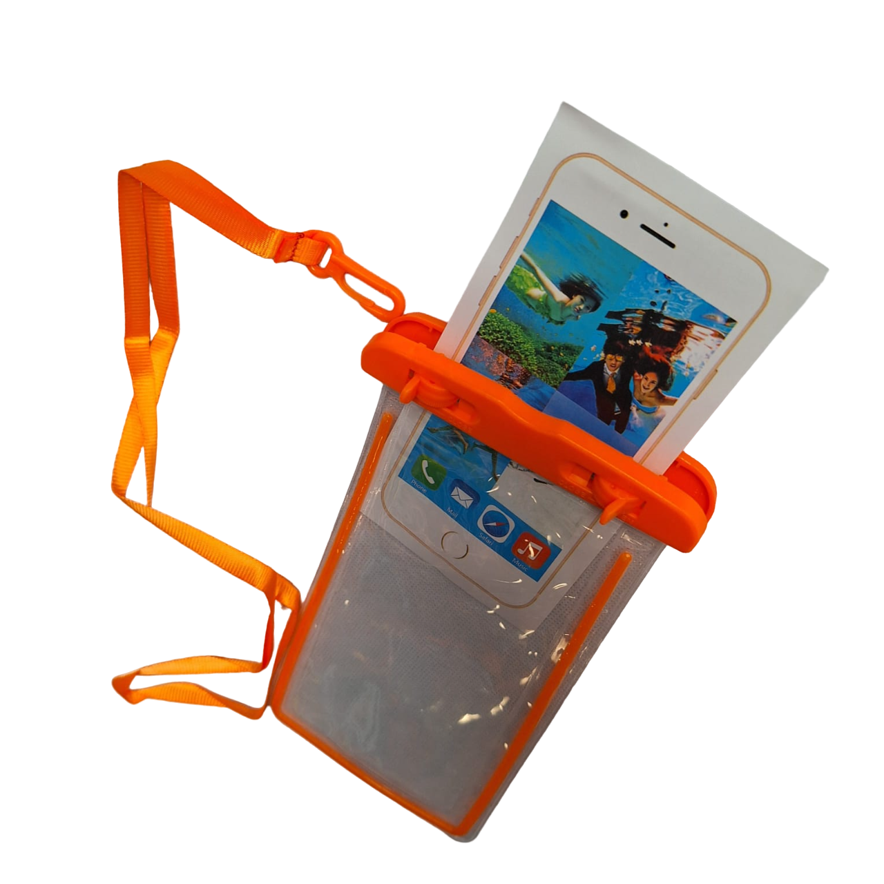 Funda Protectora Impermeable Color Naranja Contra Agua Celular Universal 