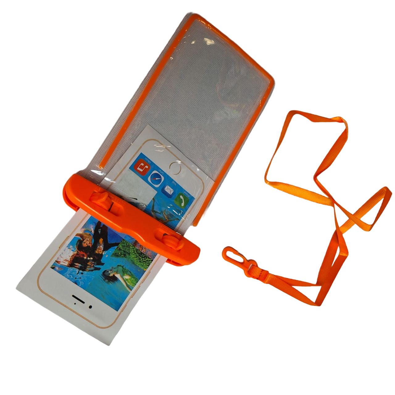 Funda Protectora Impermeable Color Naranja Contra Agua Celular Universal 