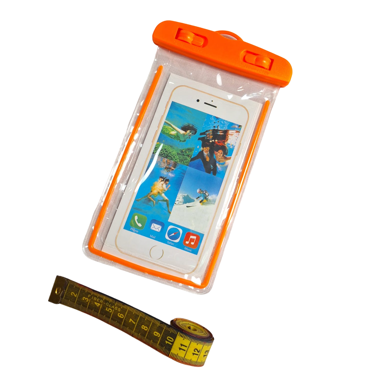 Funda Protectora Impermeable Color Naranja Contra Agua Celular Universal 