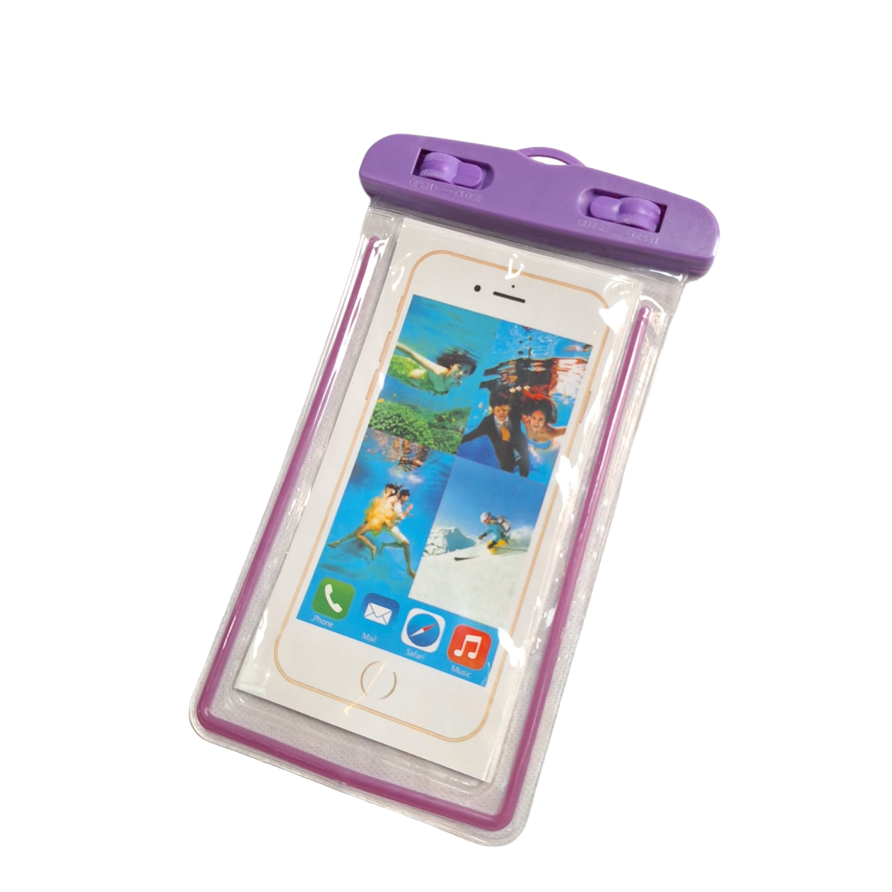 Funda Protectora Impermeable Color Lila Contra Agua Celular Universal