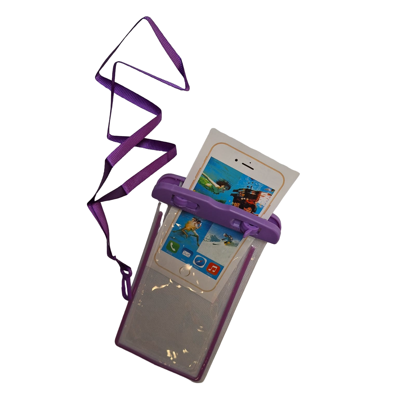 Funda Protectora Impermeable Color Lila Contra Agua Celular Universal